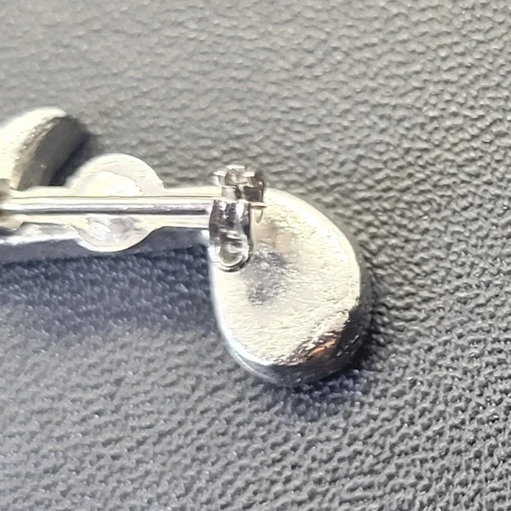 Unbranded Eighth Music Note Brooch Women OS Silver Rhinestone Excellent Musical